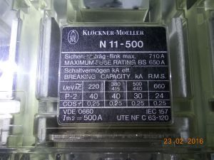 Wyłącznik Klockner Moeller n11-500 500A